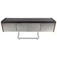 Chrome and Walnut Credenza by Ste. Marie & Laurent 9