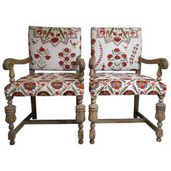 Pair of Antique Suzani Armchair