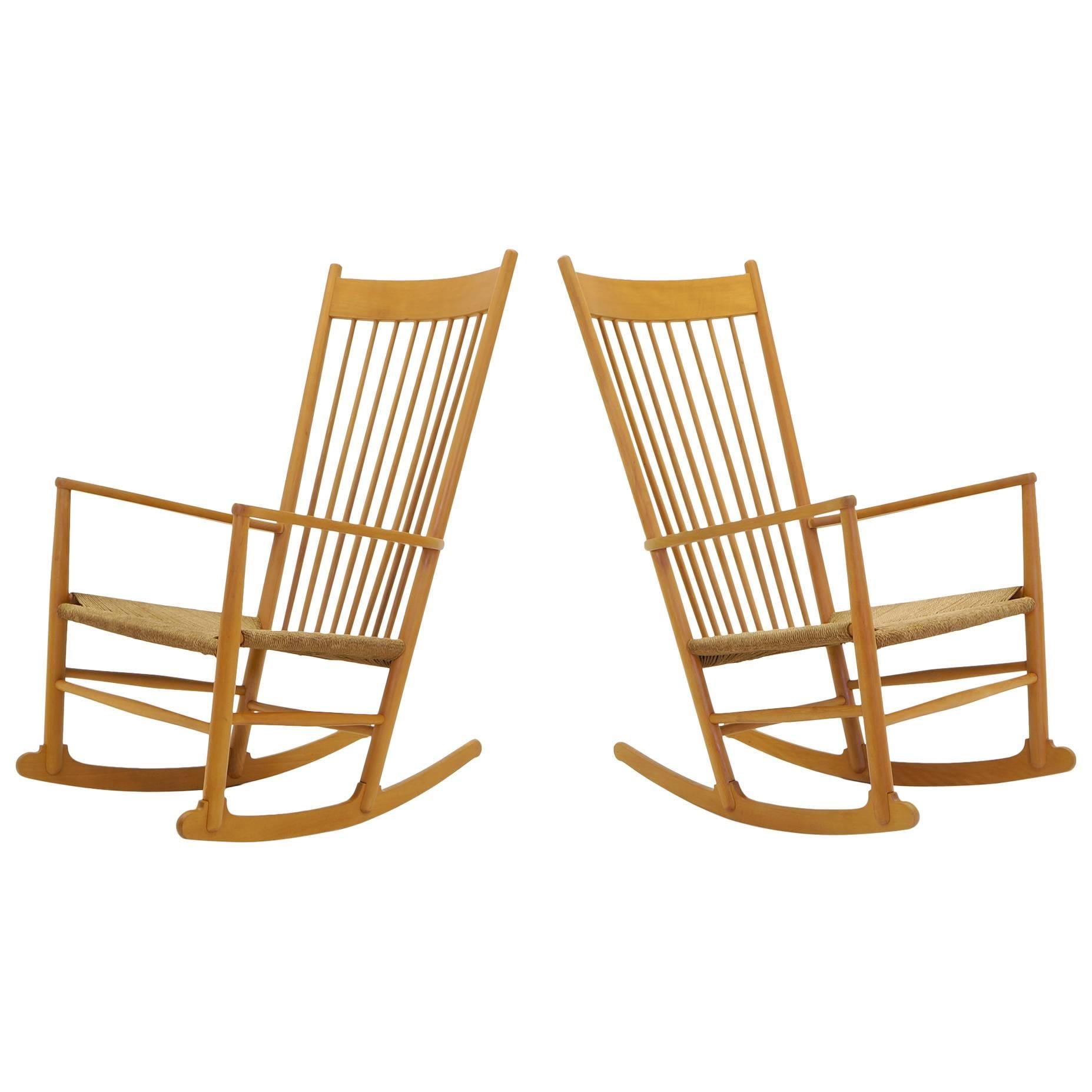 Pair Hans Wegner J16 Rocking Chairs, Earlier Examples from the Original Owners