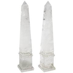 Rock Crystal Obelisks from Brazil in the Neoclassical Grand Tour Style, a Pair
