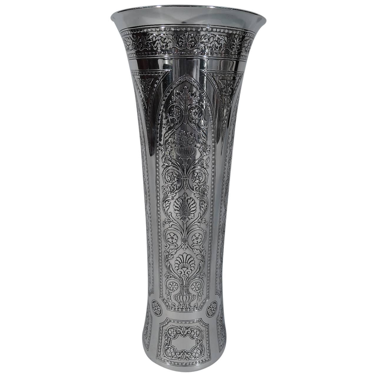 Distinctive Edwardian Sterling Silver Vase by Tiffany & Co.