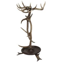 Antique Black Forest Style Antler Umbrella Stand from a 1920s Adirondack Great Camp