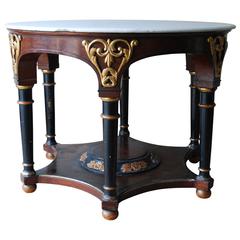 Italian Round Marble-Top Table