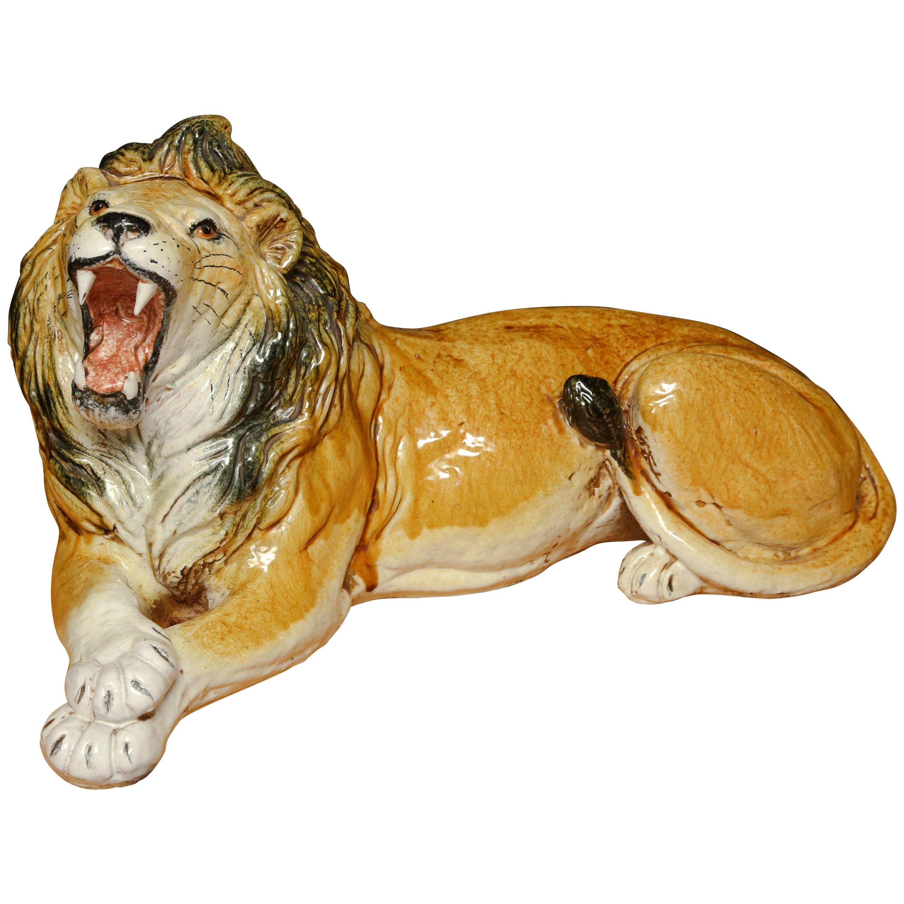 Italian Terra Cotta Figure of a Lion