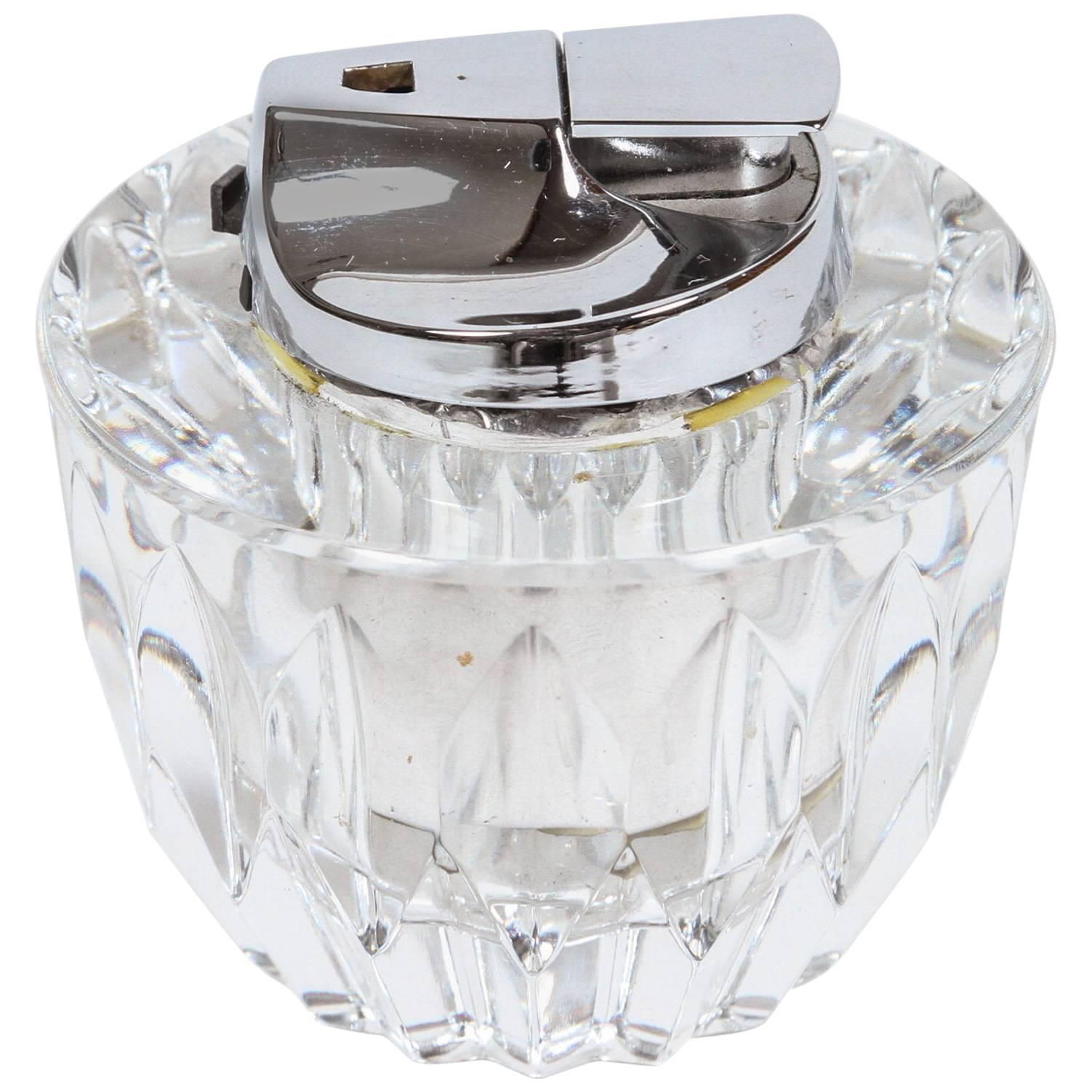 Ronson Crystal Table Lighter, Made in France