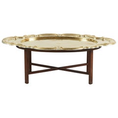 Hollywood Regency Vintage Bandeja Ovalada de Latón Mesa Morisca
