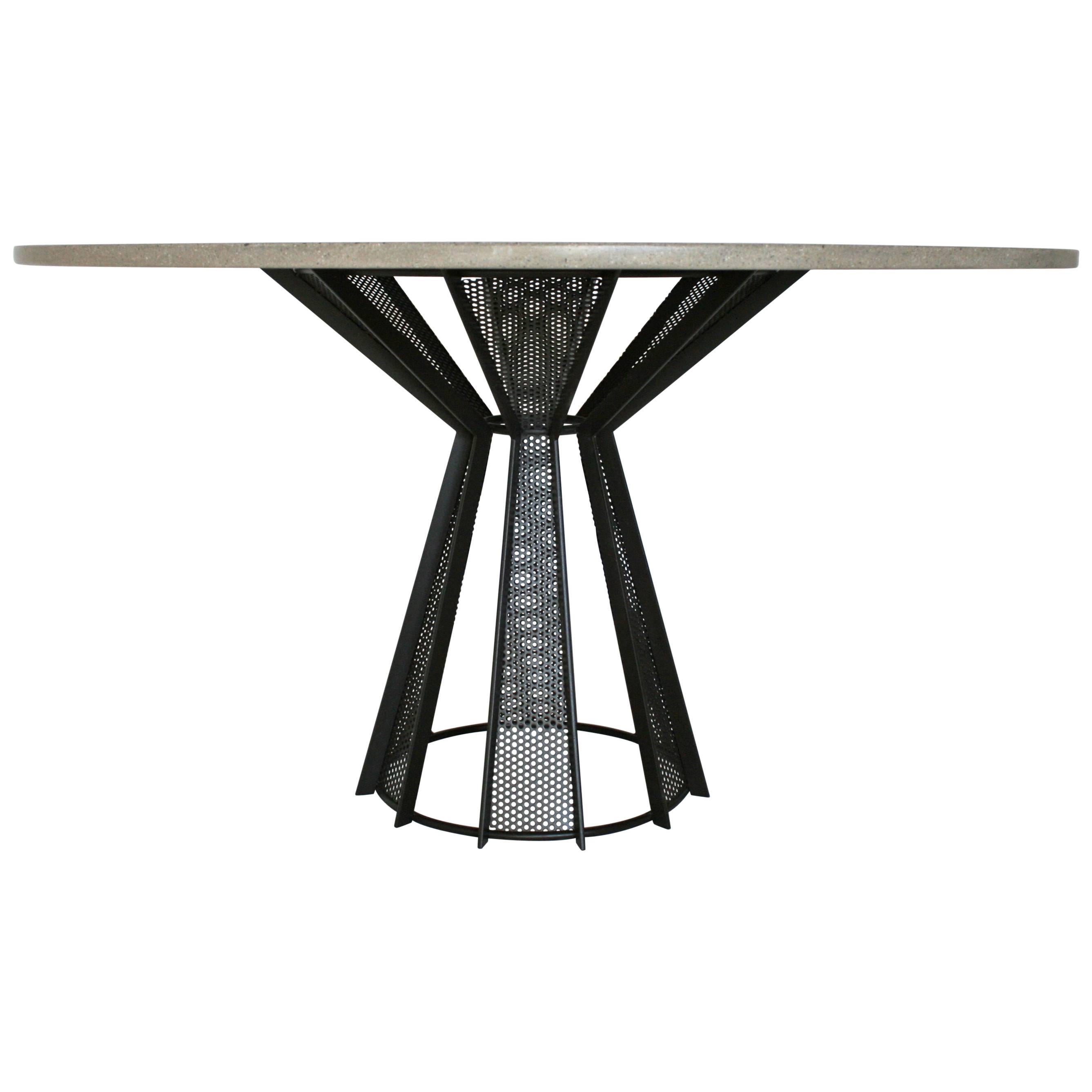 James de Wulf Concrete Harvest Dining Table, 60" For Sale