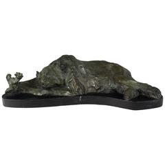 19th Century Bronze of Bear and Squirrel
