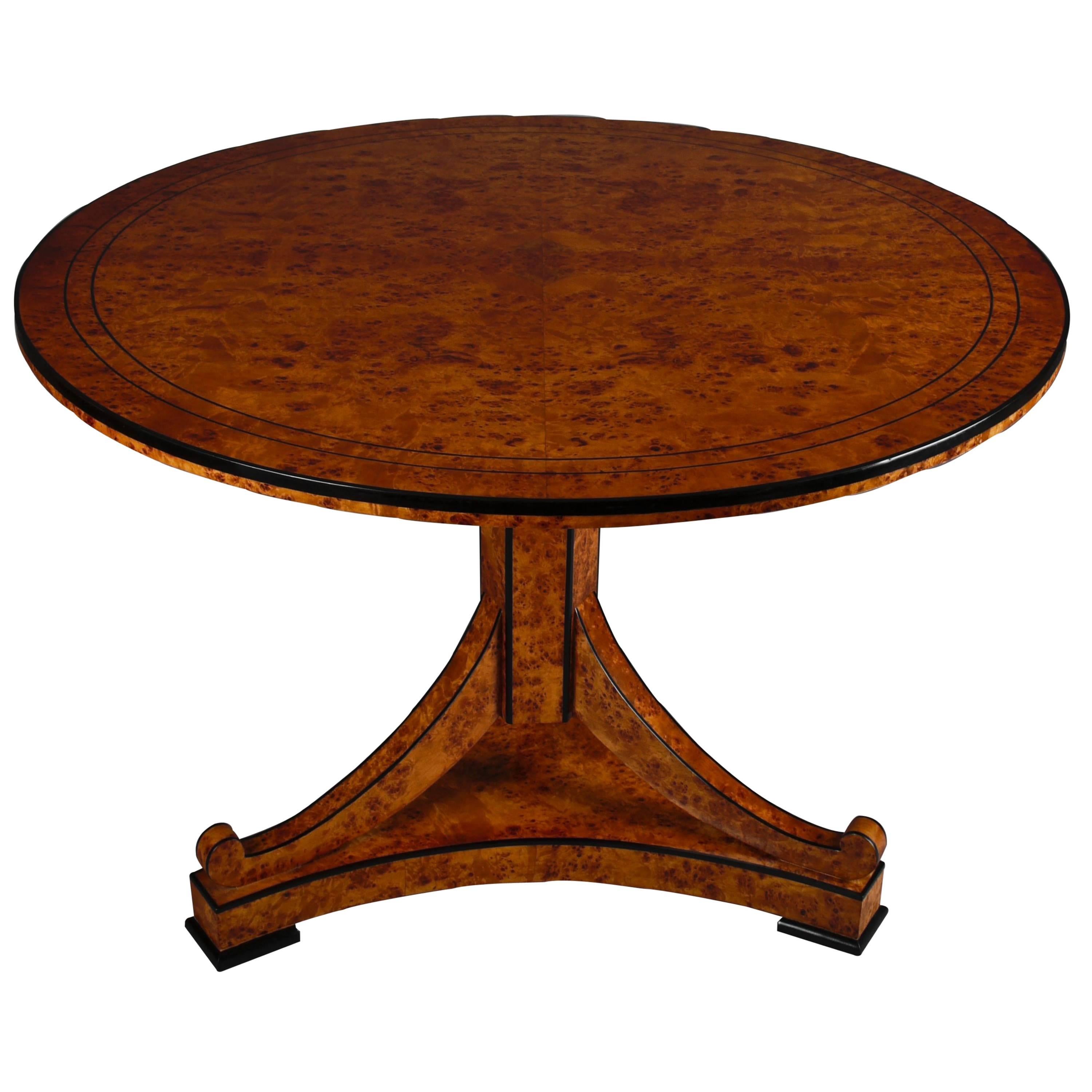 20th Century Biedermeier Style Round Drop-Leaf Table