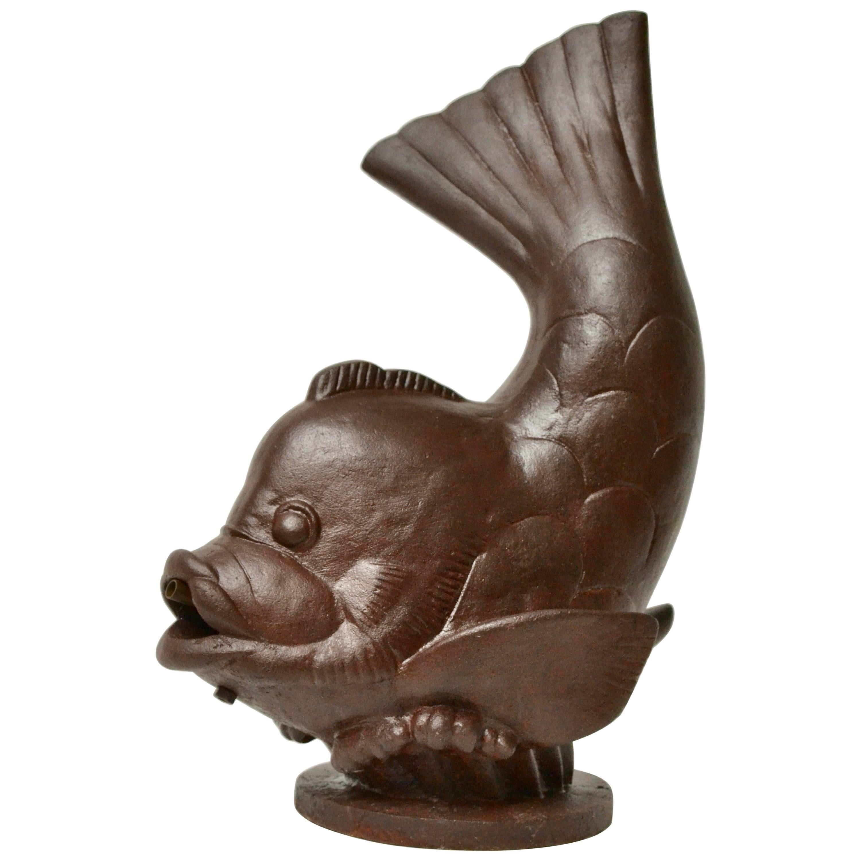 Swedish Cast-Iron Fountain "FISK" from Näfveqvarns Bruk and Designed by Carl O