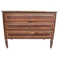 Late 18th Century Italian Neoclassical Faux Painted Chest