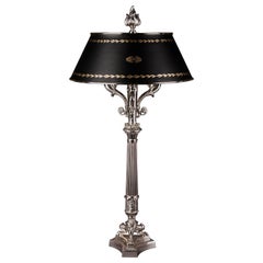 20th Century Empire Style French Cast-Bronze Candelabra Table Lamp