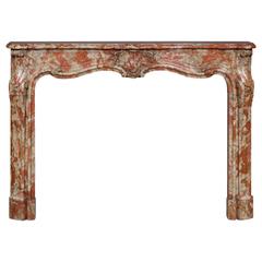 Louis XV Period Fireplace in Red from the Languedoc Marble, Period 18th Century
