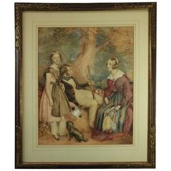 Antique English Watercolor Painting by Thomas Mogford of Exeter, Signed, 1844