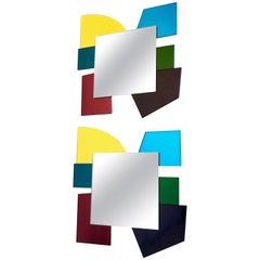 Pair of Mirrors in the Style of Ettore Sottsass, 2000s