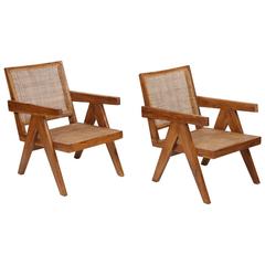 Pierre Jeanneret, Set of Two Easy Armchairs