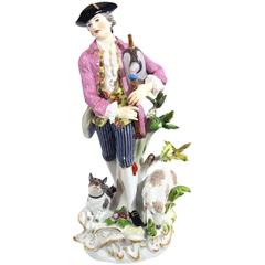 Meissen Porcelain Group of Shepherd with Bagpipe, 19th Century