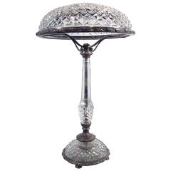 Cut Crystal and Silvered Bronze Boudoir Lamp, circa 1900