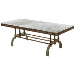 Wrought Iron Garden Table with Marble Top