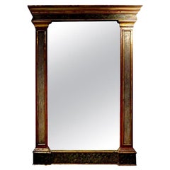Antique Italian Neoclassical Style Faux Marble and Giltwood Mirror