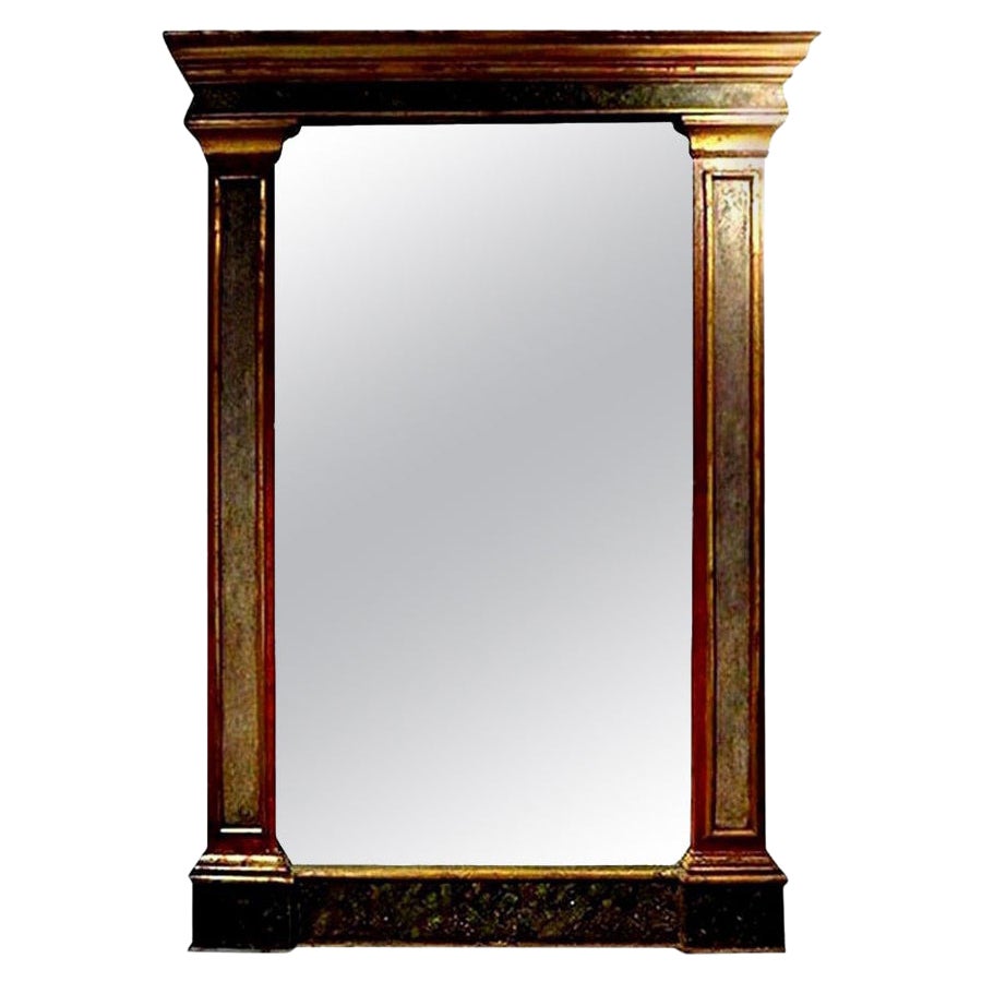 Antike italienische neoklassischen Stil Faux Marmor und Giltwood Spiegel