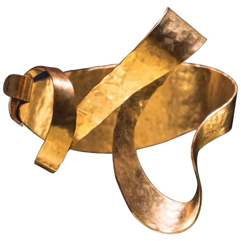 Gold Plated Bracelet by Jacques Jarrige, "Isadora" For Sale