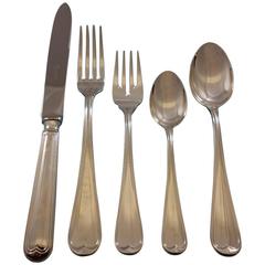Maurizano by Schiavon Italy Sterling Silver Flatware Set for 12 Dinner 63 Pc New 8