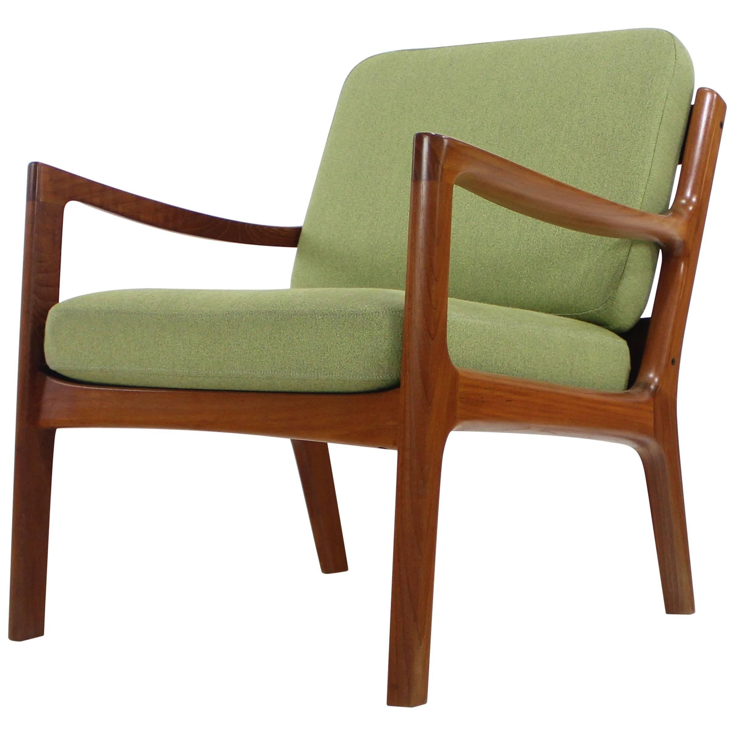 Danish Modern Solid Teak "Senator" Chair Designed by Ole Wanscher For Sale