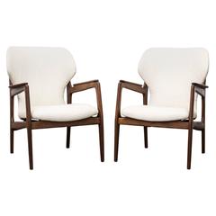 Pair of White Bovenkamp Lounge Chairs