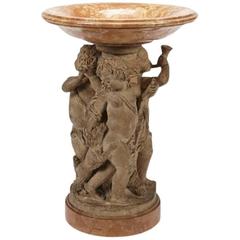 French Terracotta and Marble Figural Centrepiece, 19th Century 4