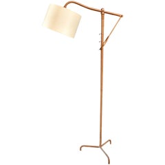 Jacques Adnet Adjustable Leather Floor Lamp