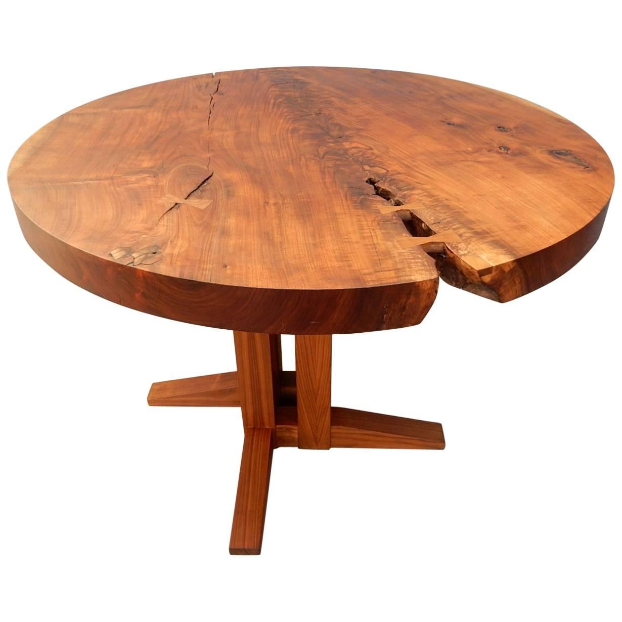 Nakashima Style Sculptural Walnut Slab Table By Actor Nick