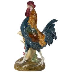 19th Century French Majolica Rooster