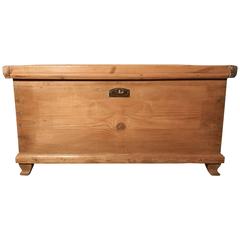 Antique Large 19th Century Pine Coffer, Blanket Box or Coffee Table
