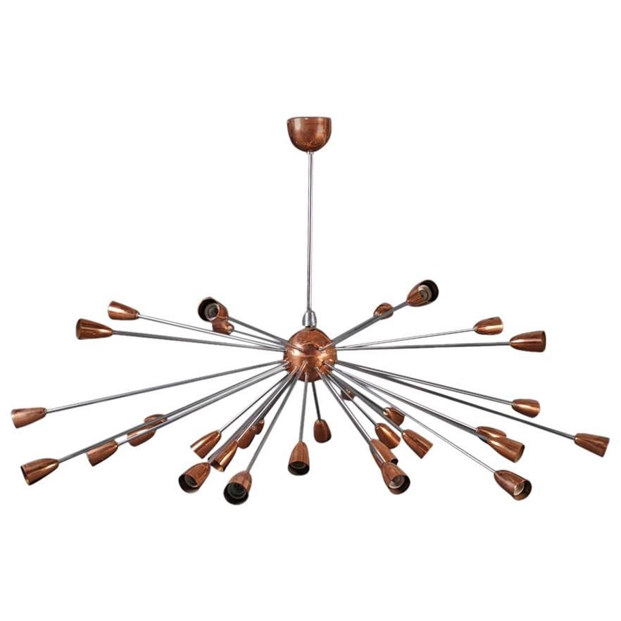 Sputnik Ceiling Lamp in the Style of Stilnovo, 1960s