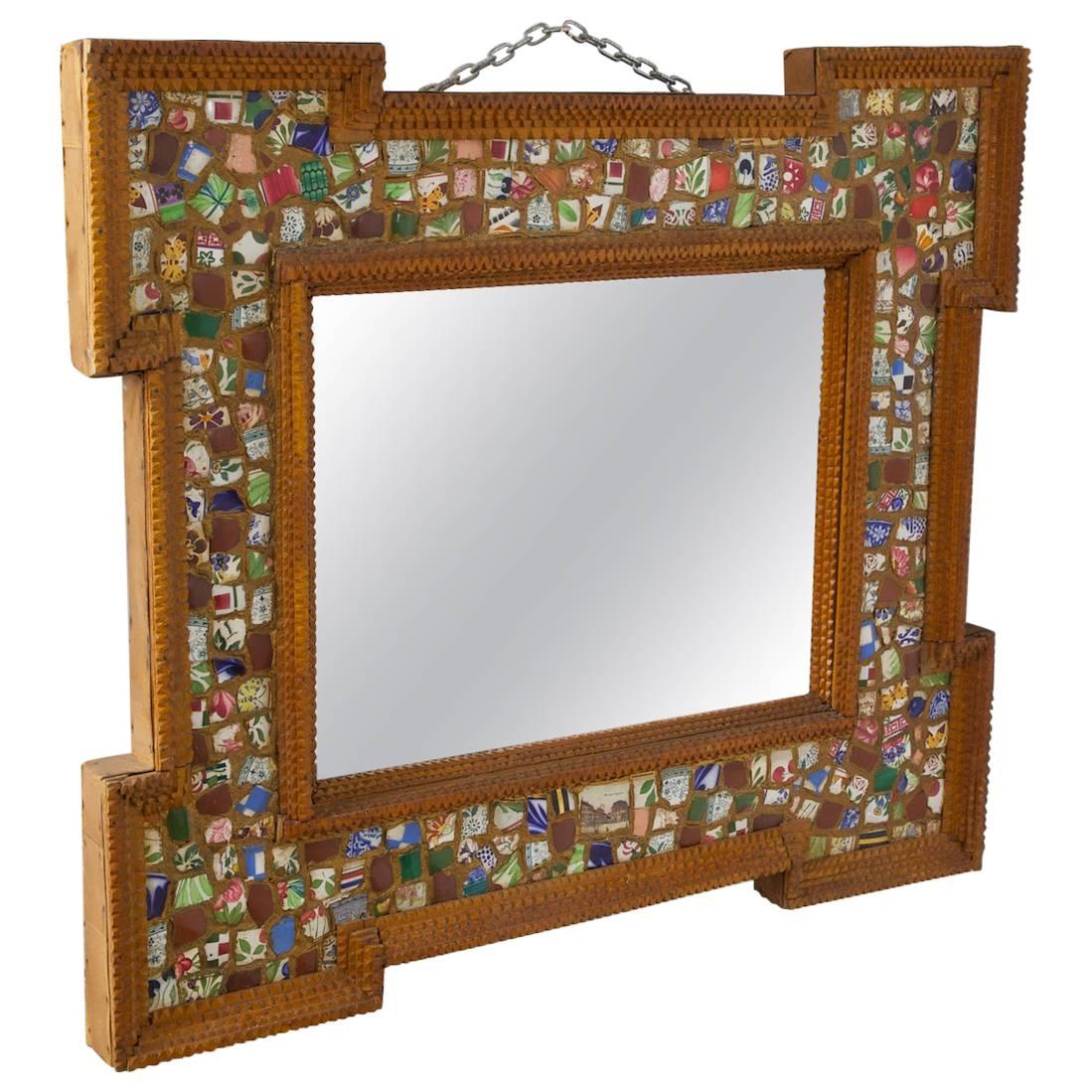 Folk Art Mirror For Sale