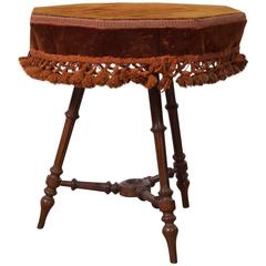 Antique Red Velvet Gypsy Table