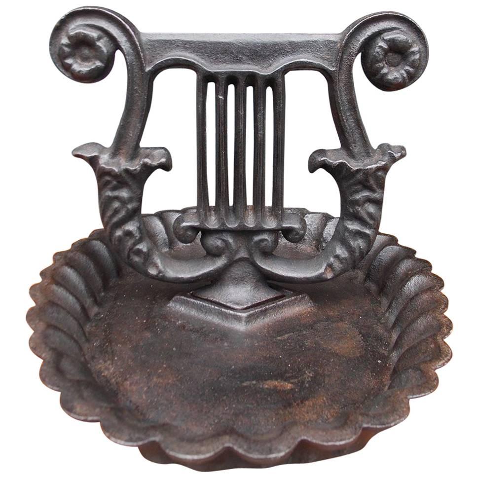 American Charleston Cast Iron Lyre Boot Scrape, Circa 1820 For Sale