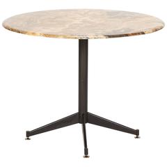 Italian Round Dining Table Onyx Marble, 1950s