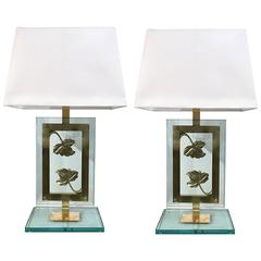 Pair of Italian Artistic Table Lamps in Brass 2