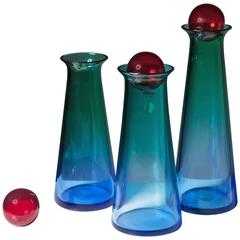 Set of Three Murano Glass Bottles by Barbini 12
