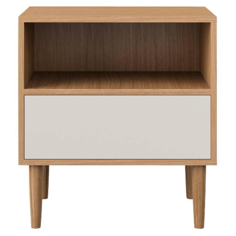 Mid Century Modern White Oak Nightstand For Sale at 1stdibs