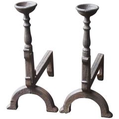 French Gothic Style Firedogs or Andirons