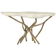 Shagreen Console with Bronze Base 5