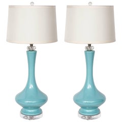 Robin's Egg Blue Ceramic Lamps