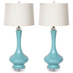 Robin's Egg Blue Ceramic Lamps 8