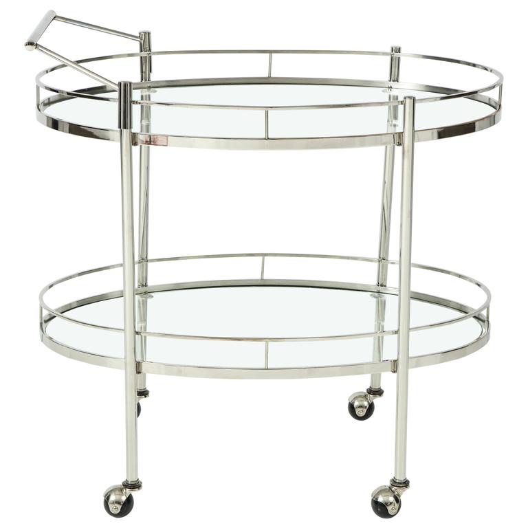 Art Deco Polished Nickel Bar Cart at 1stdibs
