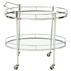 Art Deco Polished Nickel Bar Cart 8