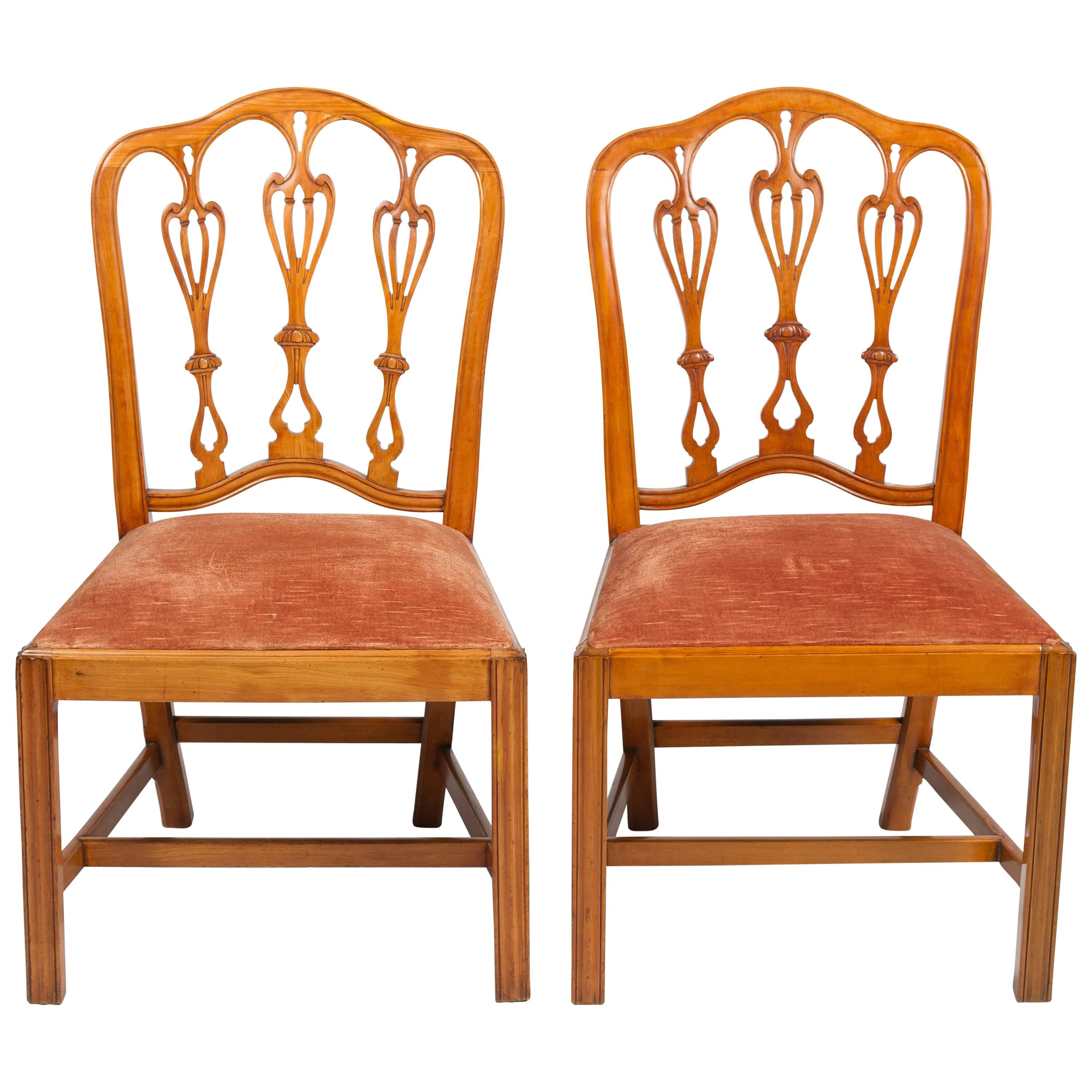 Rare Pair of George II Period Satinwood Chairs