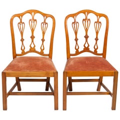 Rare paire de chaises en bois de citronnier d'époque George II